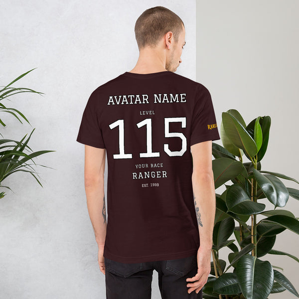Add Your Avatar Name, Level, Race, & Class - Ranger Jersey T-Shirt
