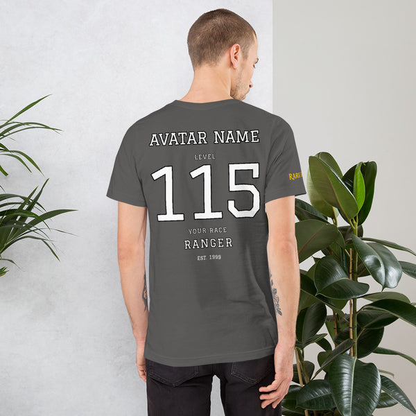 Add Your Avatar Name, Level, Race, & Class - Ranger Jersey T-Shirt